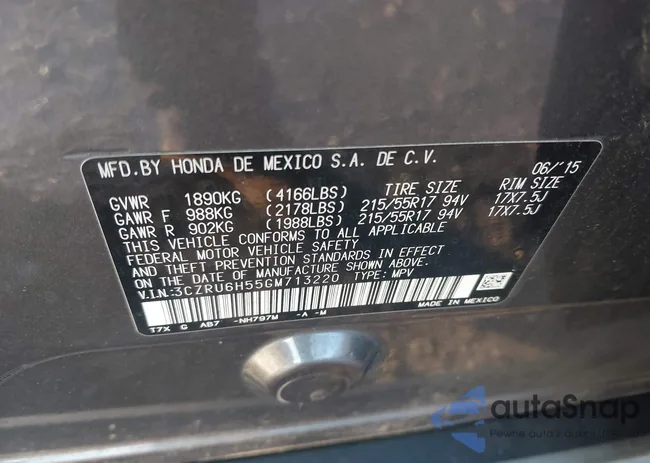 3CZRU6H55GM713220: 43917591