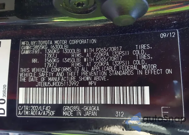 JTEBU5JR0D5113992: 43918882