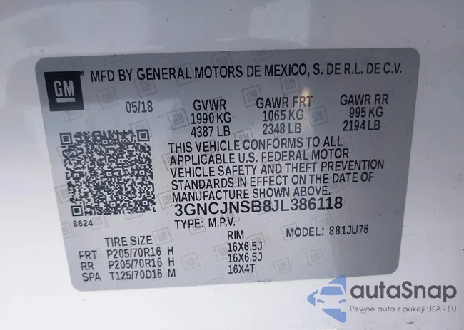 3GNCJNSB8JL386118: 43918893