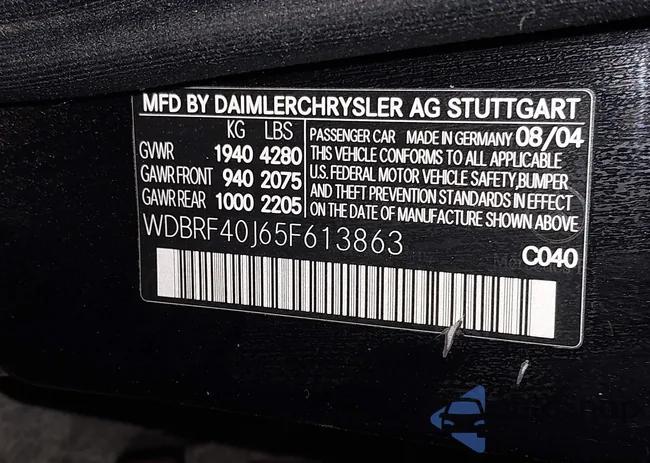 WDBRF40J65F613863: 43918909