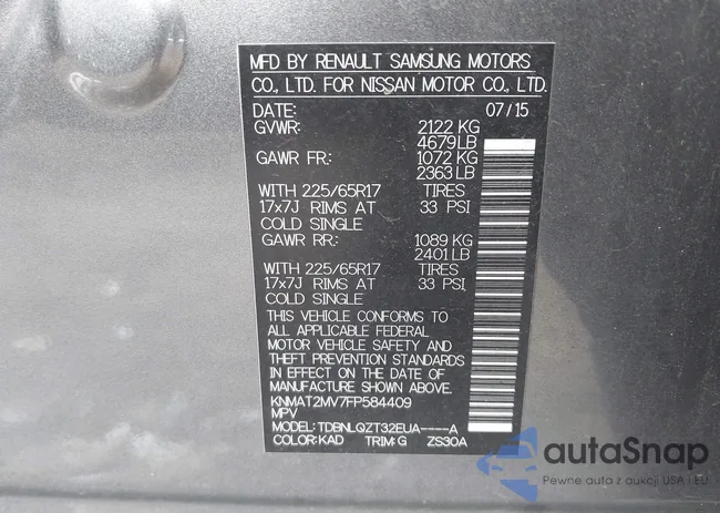 KNMAT2MV7FP584409: 43918923