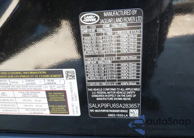 SALKP9FU6SA283657: 43919007