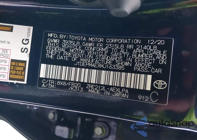 JTDEPMAEXMJ163385: 43919089