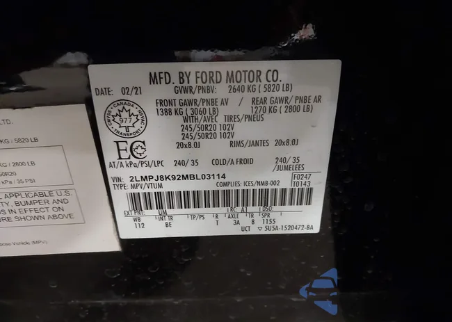 2LMPJ8K92MBL03114: 43919091