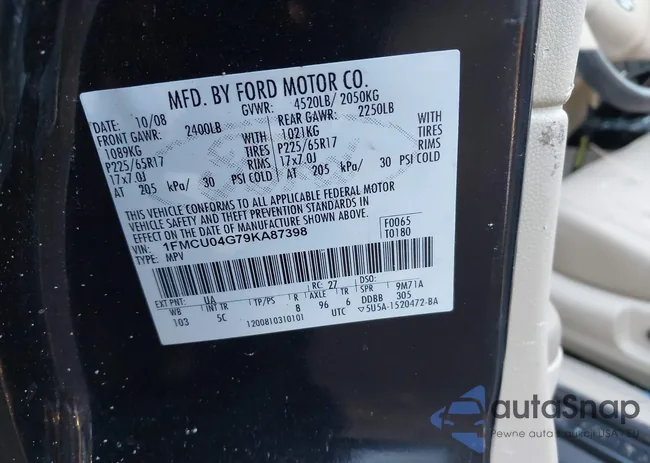 1FMCU04G79KA87398: 43919150