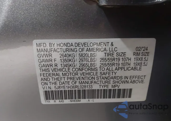 5J8YE1H36RL028133: 43919243