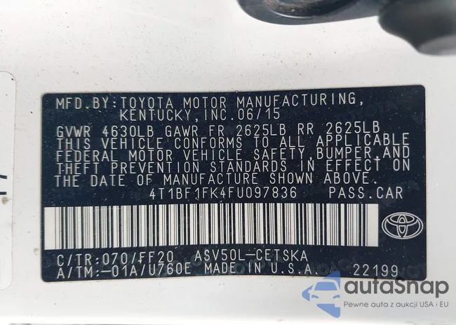 4T1BF1FK4FU097836: 43918394