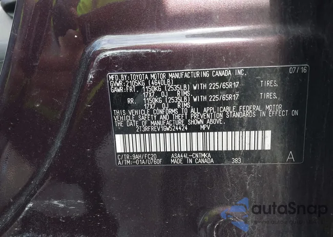 2T3RFREV1GW524424: 43918463