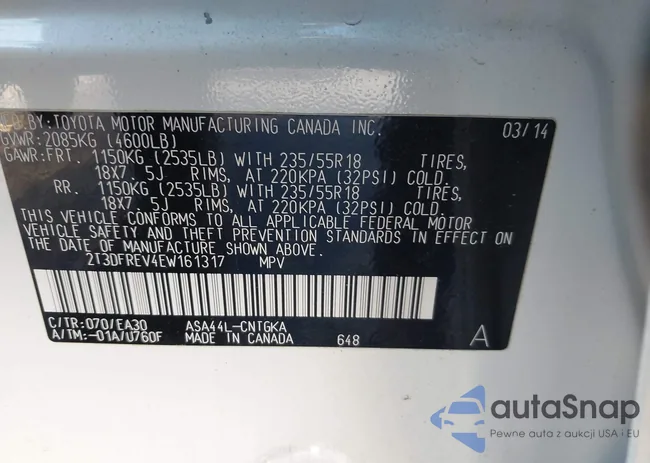 2T3DFREV4EW161317: 43918565