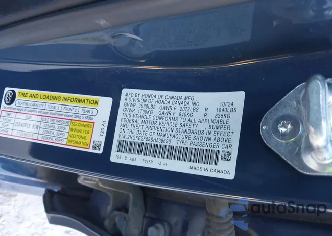 2HGFE2F58SH538696: 43918620