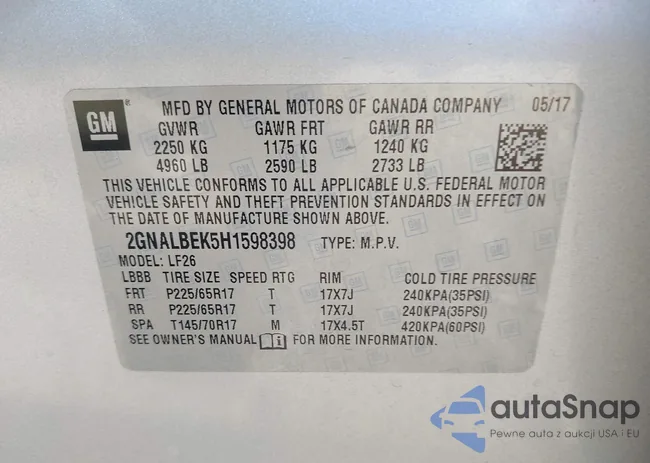 2GNALBEK5H1598398: 43918680