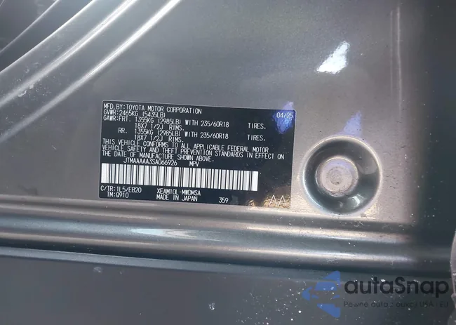 JTMAAAAA3SA066926: 43919829