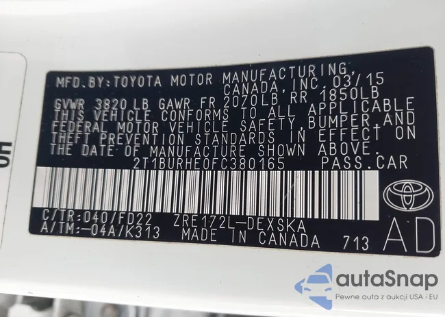 2T1BURHE0FC380165: 43919882