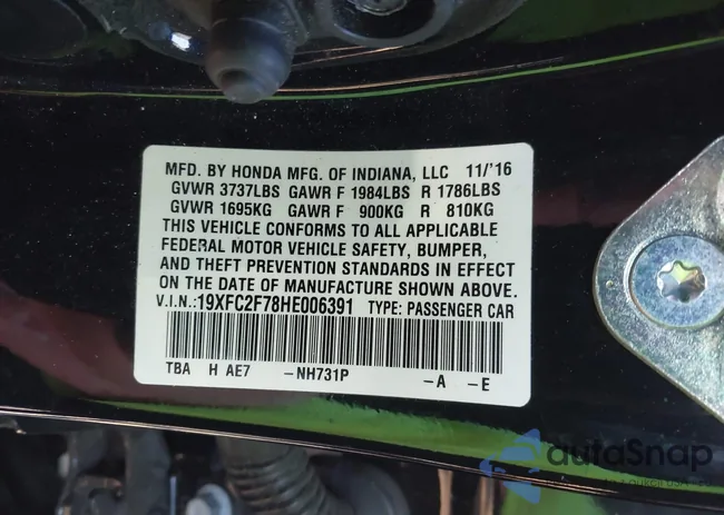 19XFC2F78HE006391: 43919918