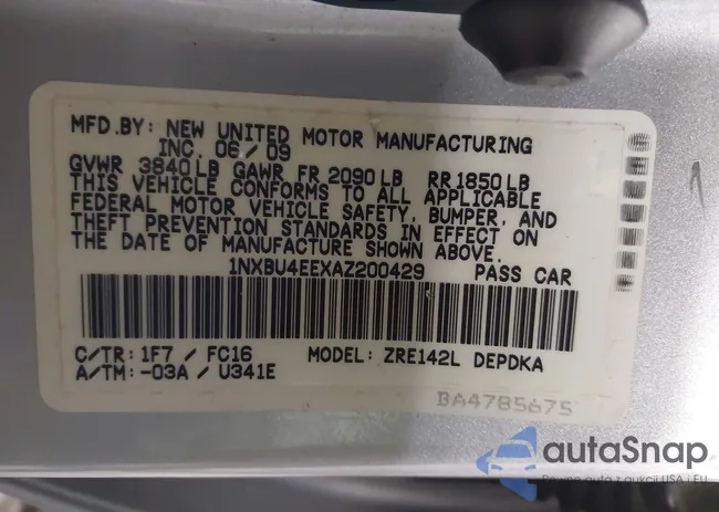 1NXBU4EEXAZ200429: 43920046