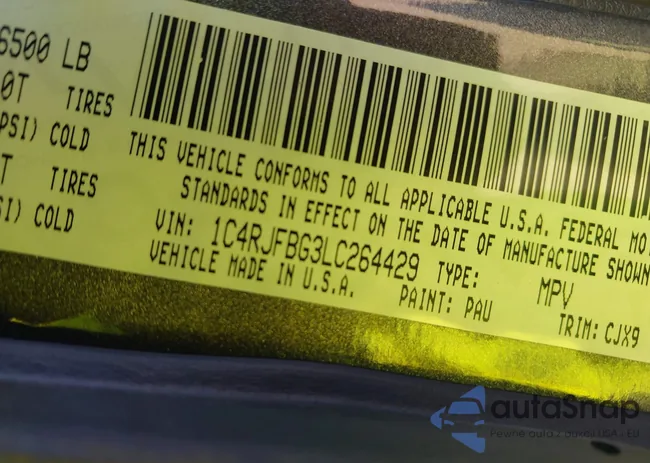 1C4RJFBG3LC264429: 43920047