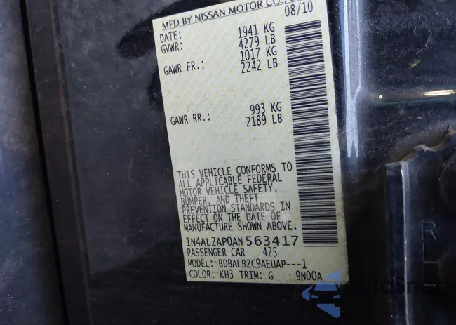 1N4AL2AP0AN563417: 43920053