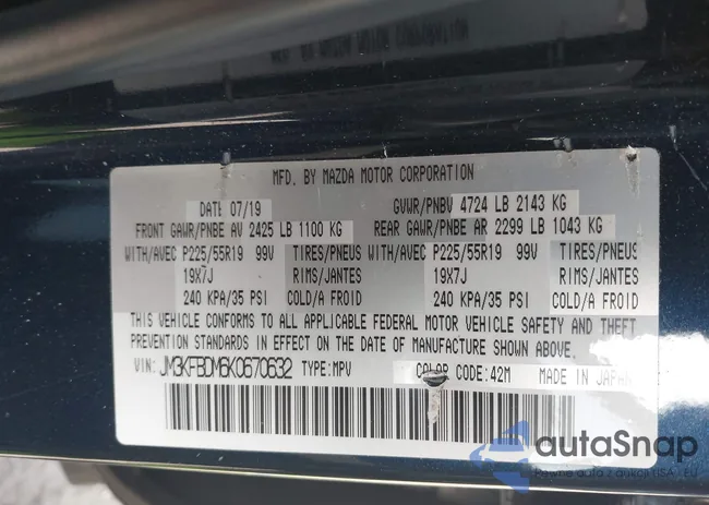 JM3KFBDM6K0670632: 43920251