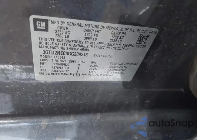 3GTU2NEC3GG289215: 43920319