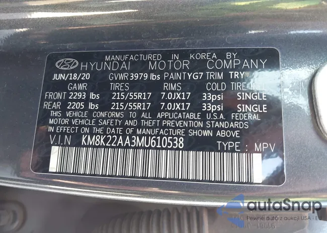 KM8K22AA3MU610538: 43920357