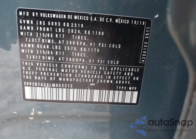 3VV2B7AX6LM053313: 43919420