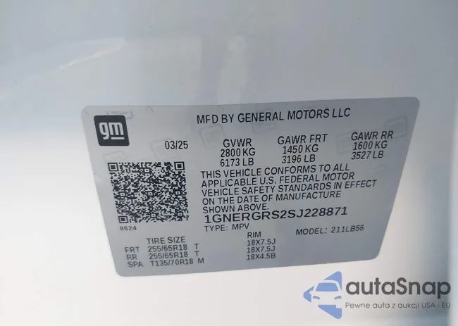 1GNERGRS2SJ228871: 43919530