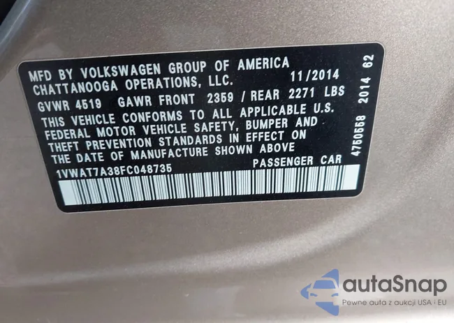 1VWAT7A38FC048735: 43919635