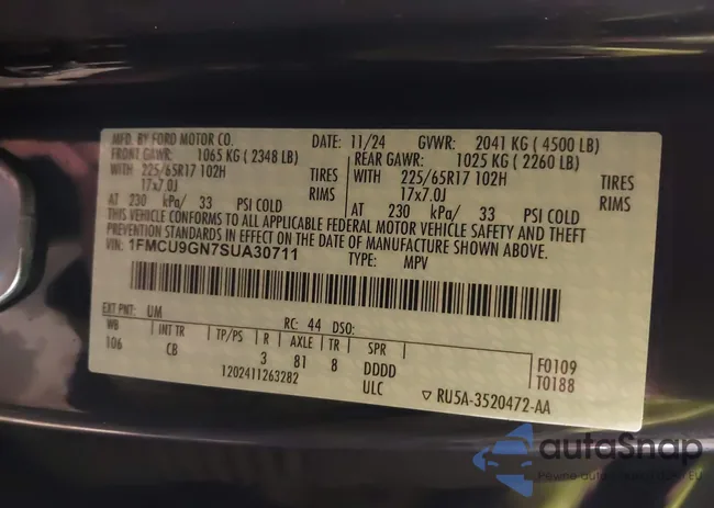 1FMCU9GN7SUA30711: 43919750