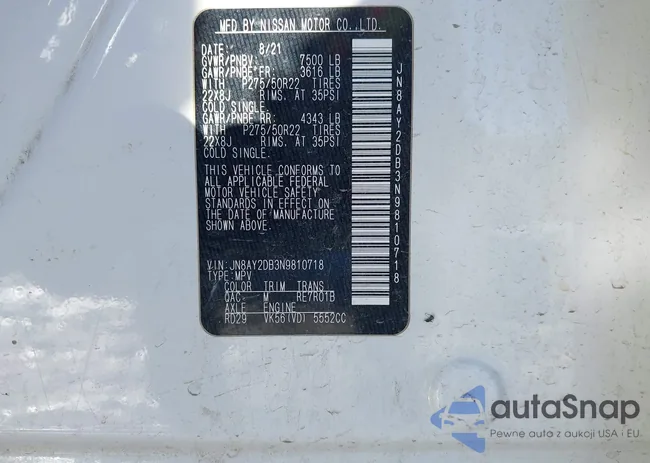 JN8AY2DB3N9810718: 43919784