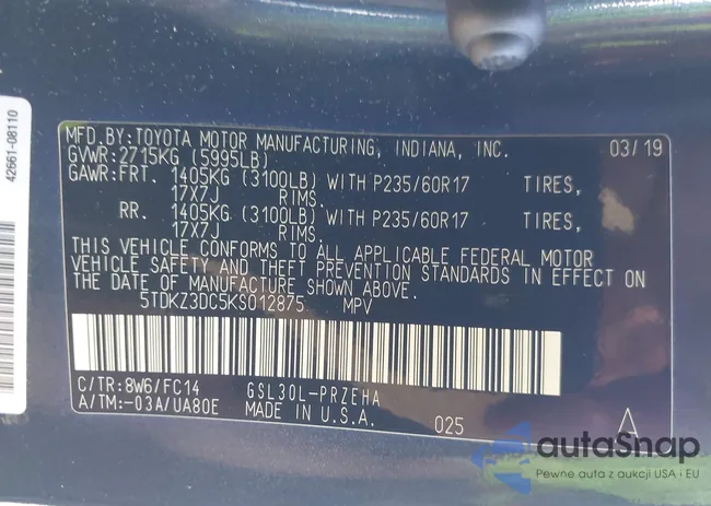 5TDKZ3DC5KS012875: 43920850