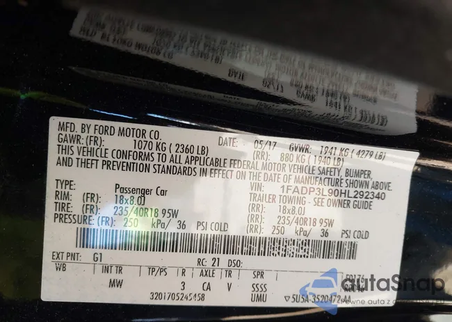 1FADP3L90HL292340: 43920874