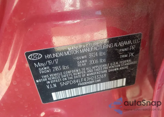 5NPD84LF4JH233269: 43920966