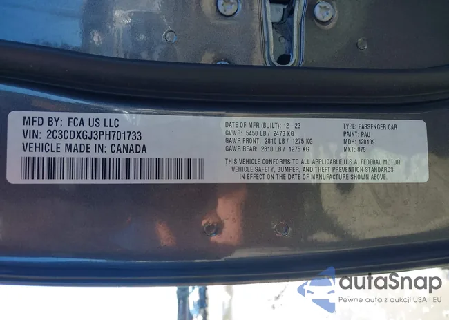 2C3CDXGJ3PH701733: 43920970