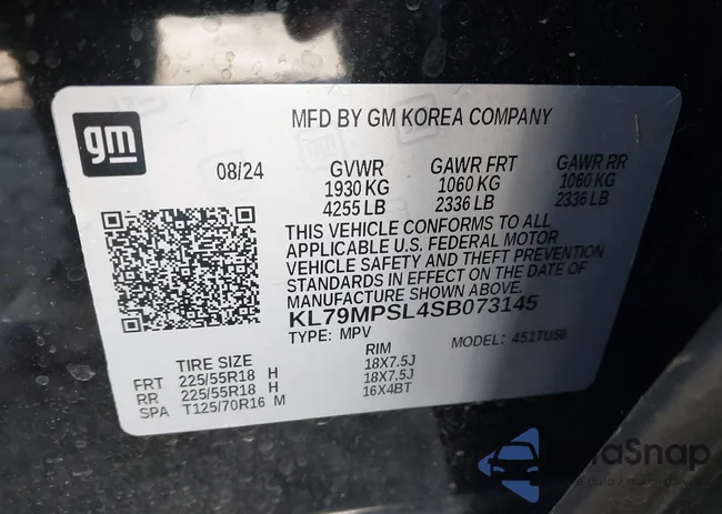 KL79MPSL4SB073145: 43921033