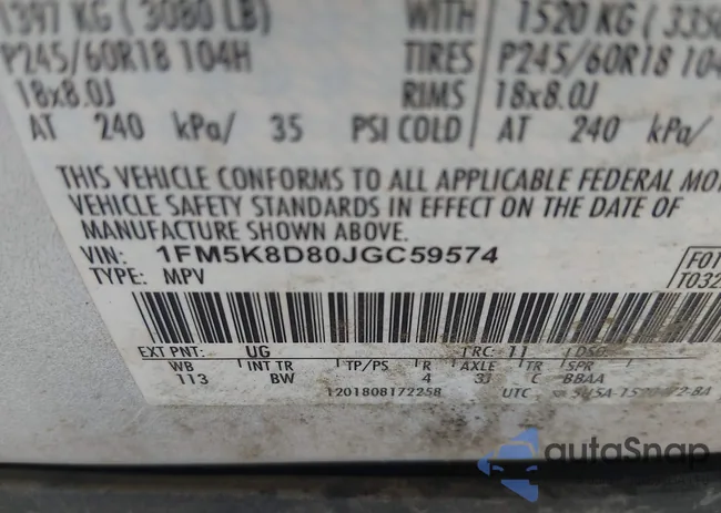 1FM5K8D80JGC59574: 43921096