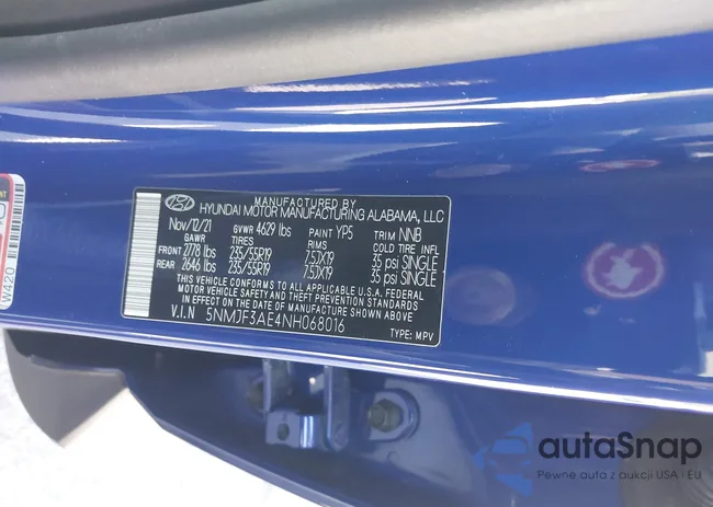 5NMJF3AE4NH068016: 43921106