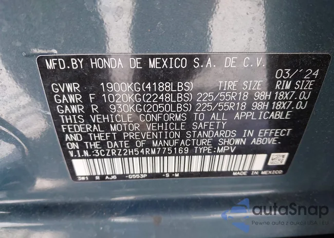 3CZRZ2H54RM775169: 43921122