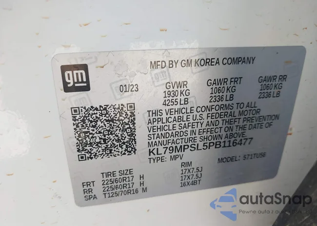 KL79MPSL5PB116477: 43921286