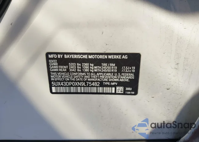 5UX43DP0XN9L75482: 43921287