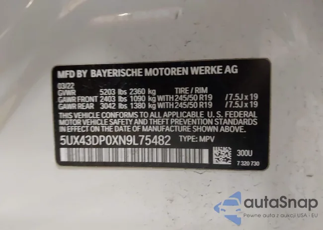 5UX43DP0XN9L75482: 43921287