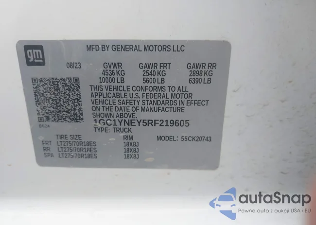 1GC1YNEY5RF219605: 43921334