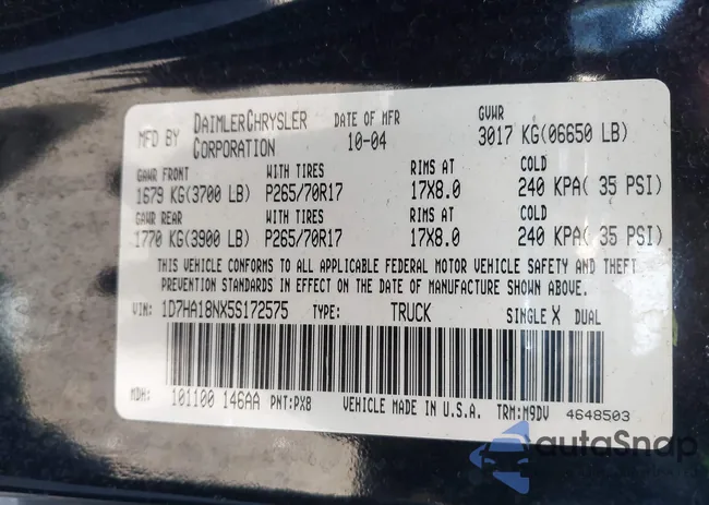 1D7HA18NX5S172575: 43921379