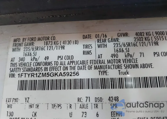 1FTYR1ZM5GKA59256: 43920400