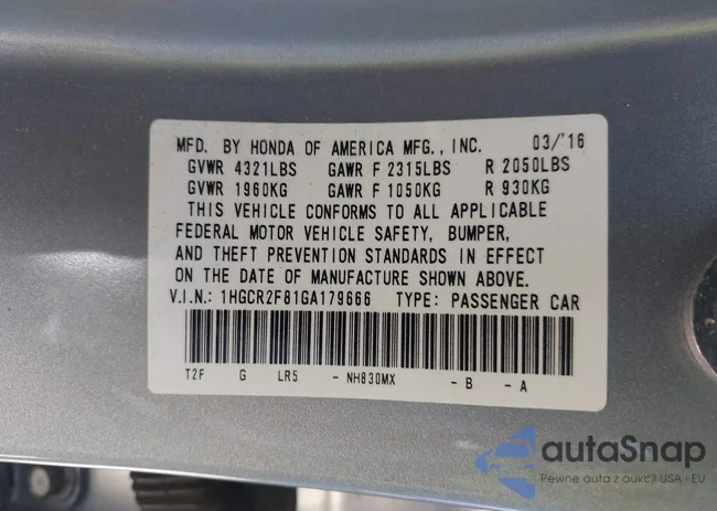 1HGCR2F81GA179666: 43920519