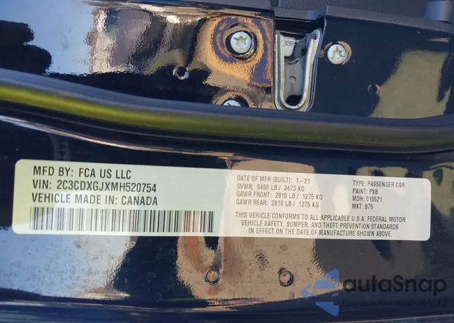 2C3CDXGJXMH520754: 43920556