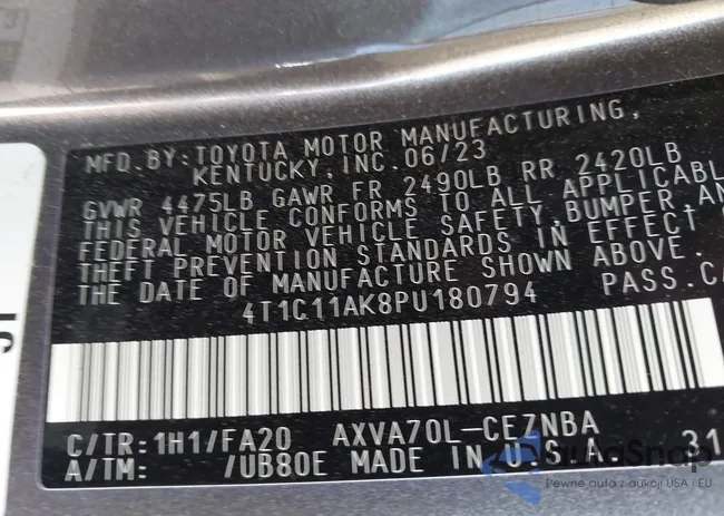 4T1C11AK8PU180794: 43920757