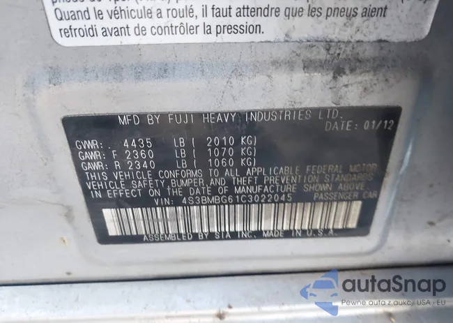 4S3BMBG61C3022045: 43921938