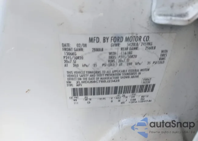 2LMDU68C78BJ23425: 43921972