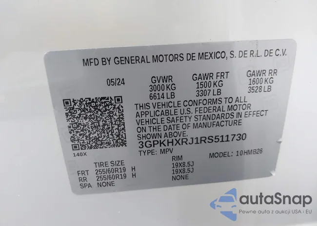 3GPKHXRJ1RS511730: 43922060