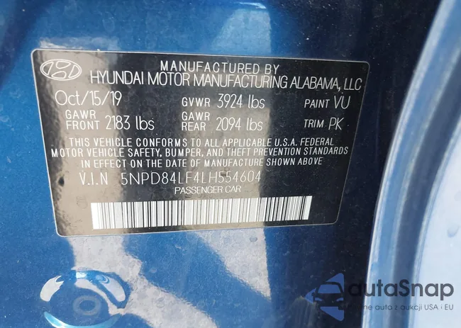 5NPD84LF4LH554604: 43922085